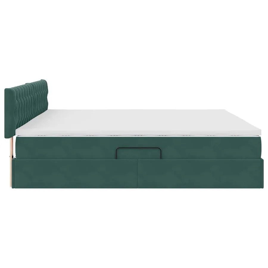 Lit de Rangement Vert foncé 200 x 200 cm Velours - 10