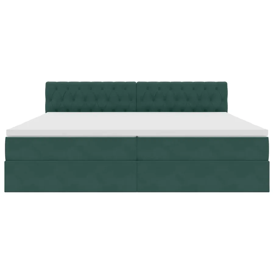 Lit de Rangement Vert foncé 200 x 200 cm Velours - 7