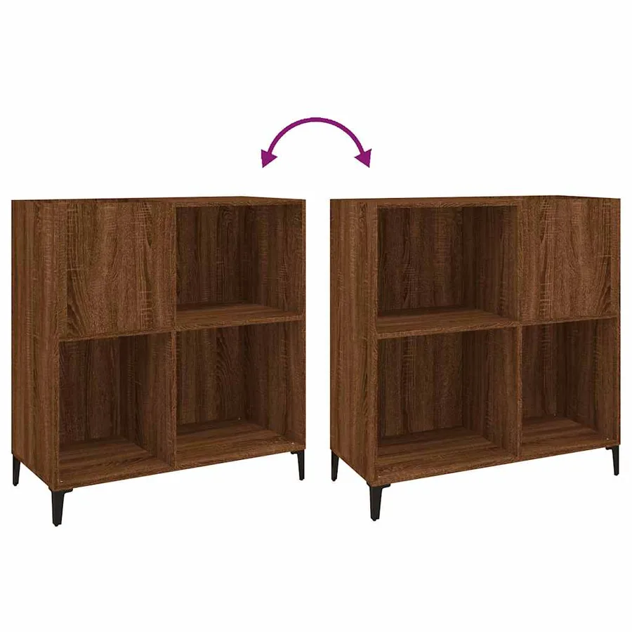 Armoire à disques chêne marron 84,5x38x89 cm bois d'ingénierie - 7