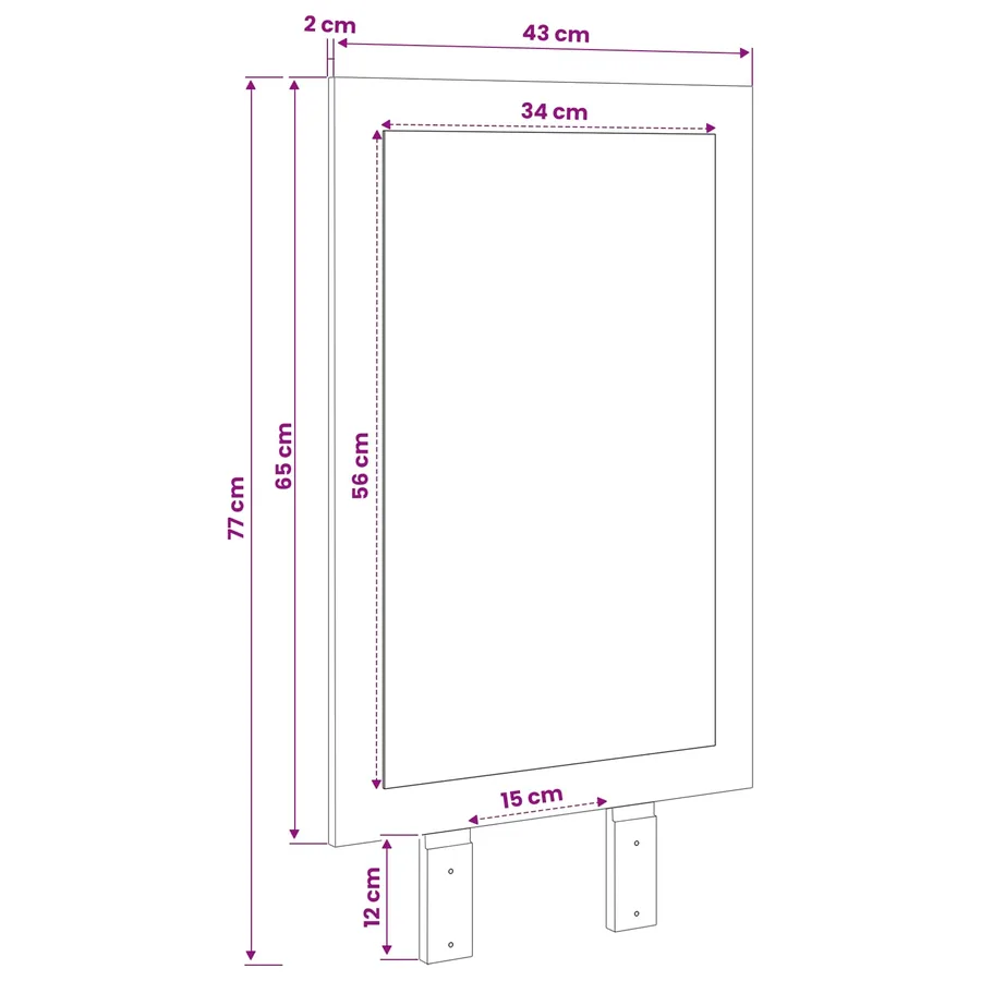 Miroir FAUSKE Blanc 43 x 3,5 x 77 cm Rectangulaire - 8