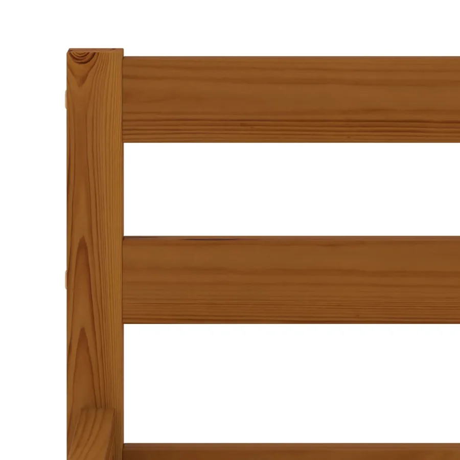 Cadre de lit sans matelas marron miel pin massif 120x200 cm - 5