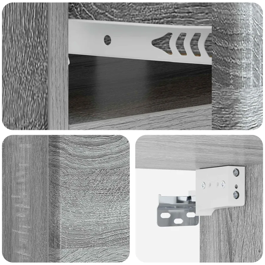 Cabinet de chevet mural 2 pcs Sonoma gris 49 x 34,5 x 20 cm - 8