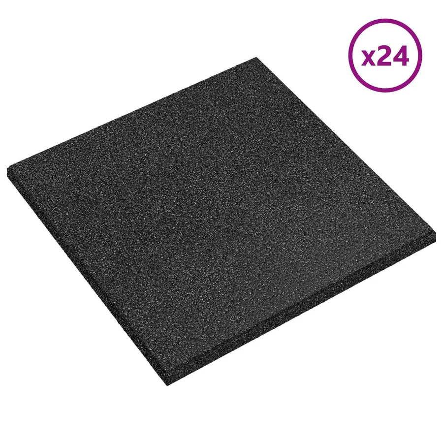 Dalles de Protection Anti-Chute 24 pcs Noir 50 x 50 cm - 2