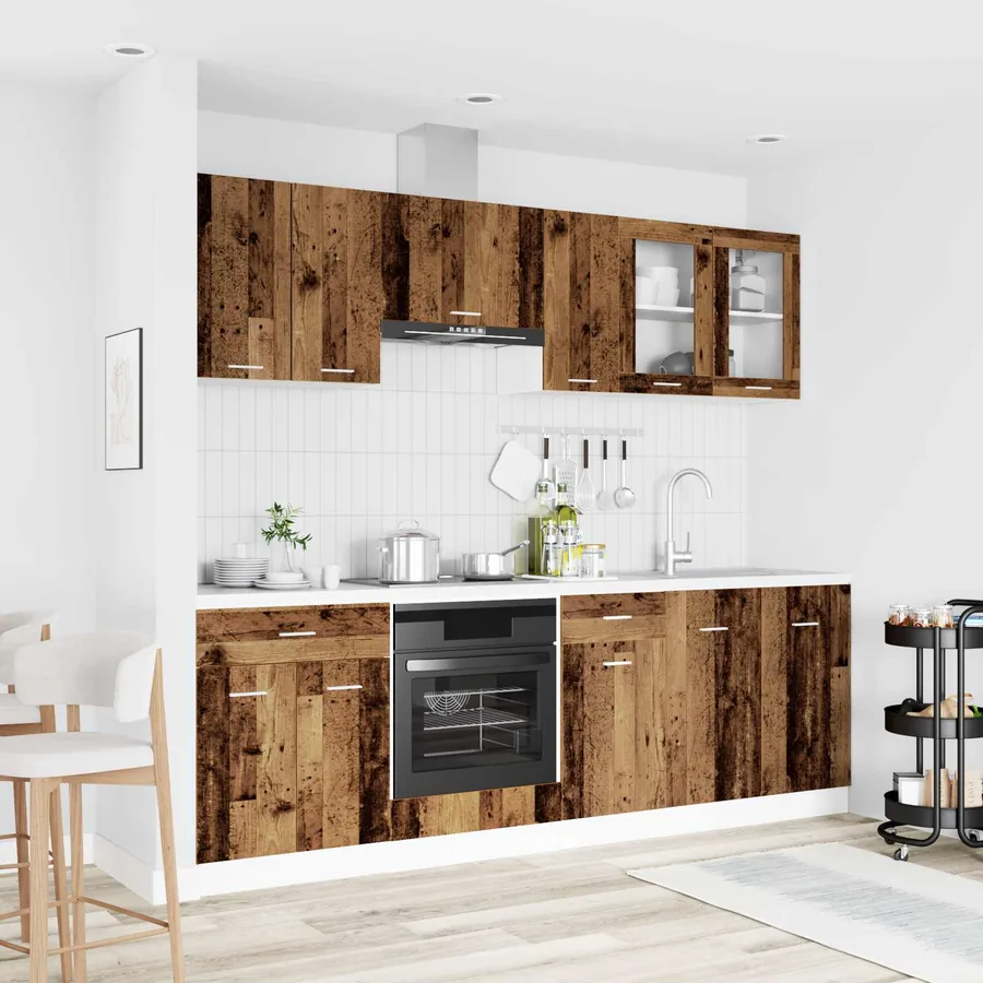 Unité de cuisine Lyon 8 pcs Bois d'ingénierie