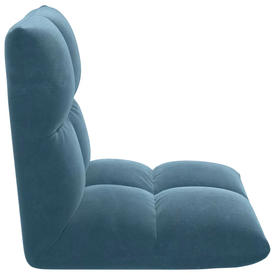 Fauteuil de sol ajustable Bleu Velours - 5