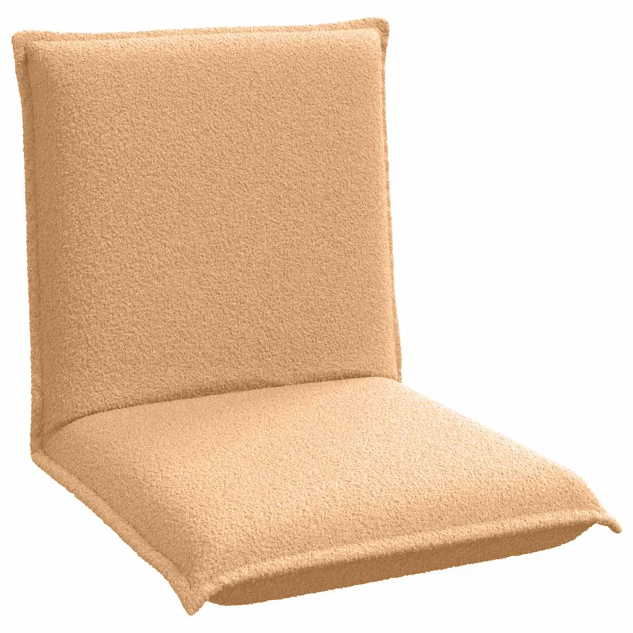 Fauteuil de sol ajustable Beige Tissu en laine de mouton - 2