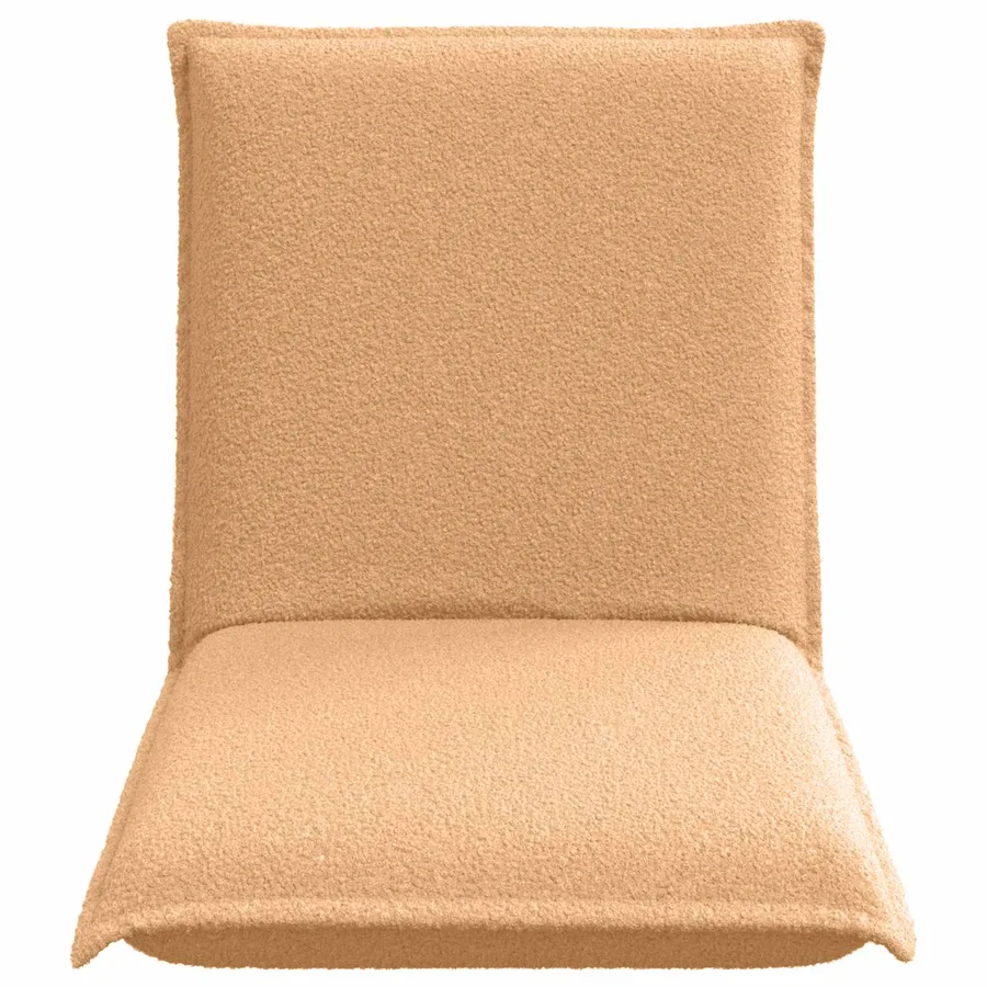 Fauteuil de sol ajustable Beige Tissu en laine de mouton - 4