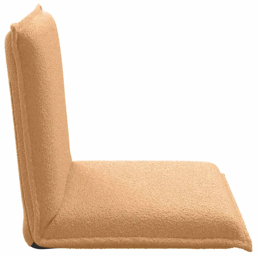 Fauteuil de sol ajustable Beige Tissu en laine de mouton - 5