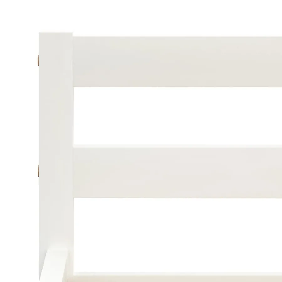 Cadre de lit sans matelas blanc bois massif de pin 180x200 cm - 5
