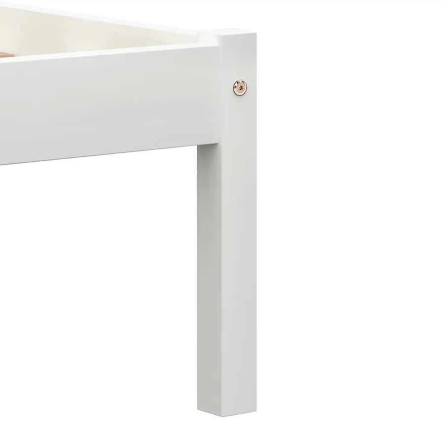 Cadre de lit sans matelas blanc bois massif de pin 180x200 cm - 6