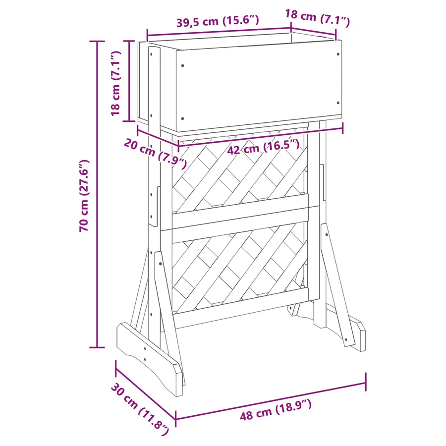 Trellis de jardin vertical Orange 48 x 30 x 70,5 cm - 10