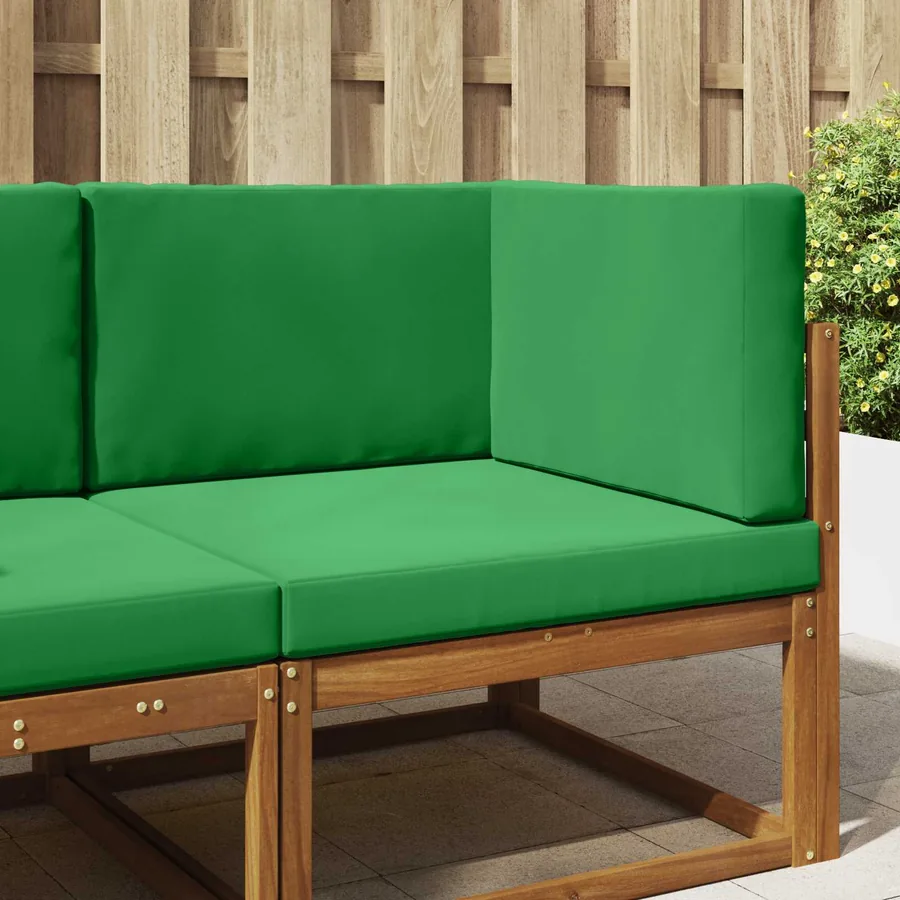 Coussin de canapé d'extérieur 3 pcs Vert Polyester
