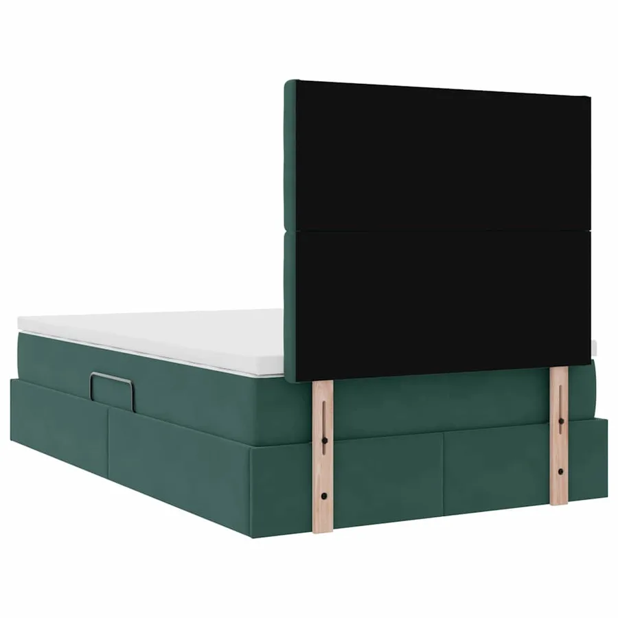 Lit de rangement LED avec matelas Vert foncé 120 x 190 cm - 12