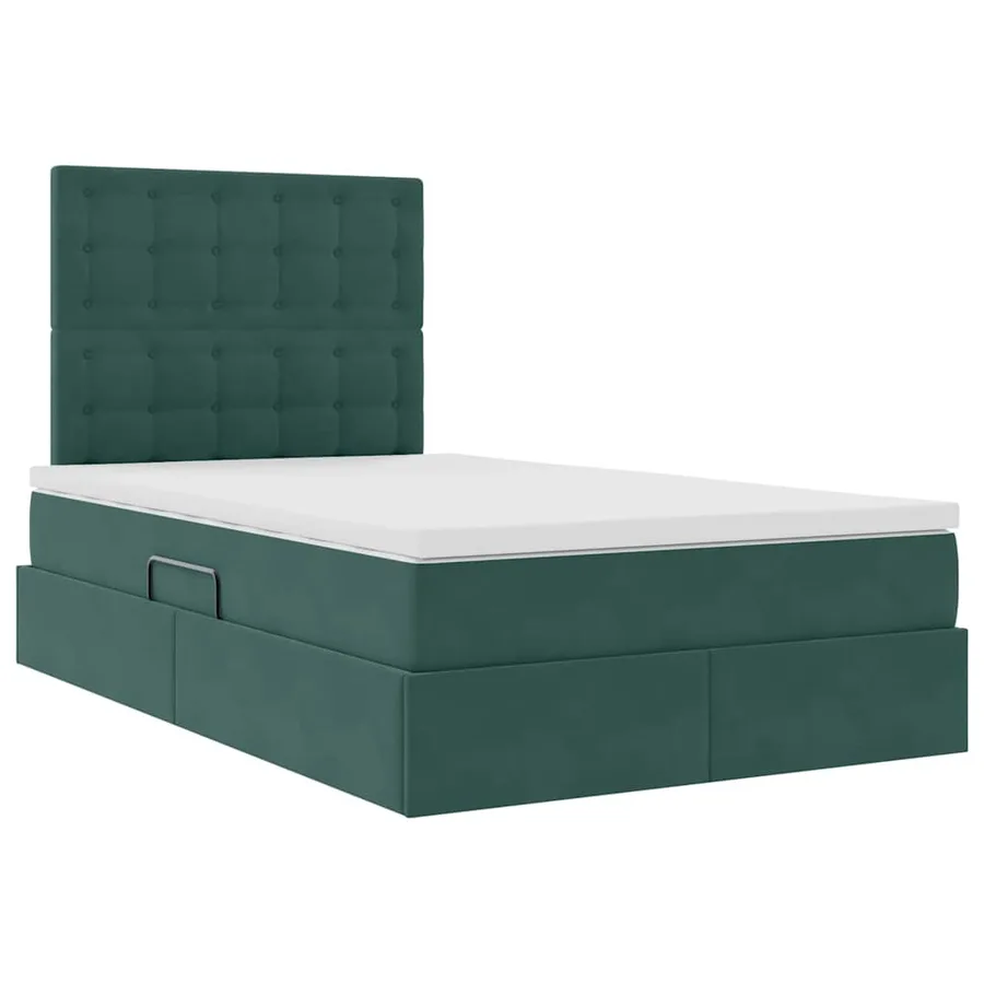 Lit de rangement LED avec matelas Vert foncé 120 x 190 cm - 6