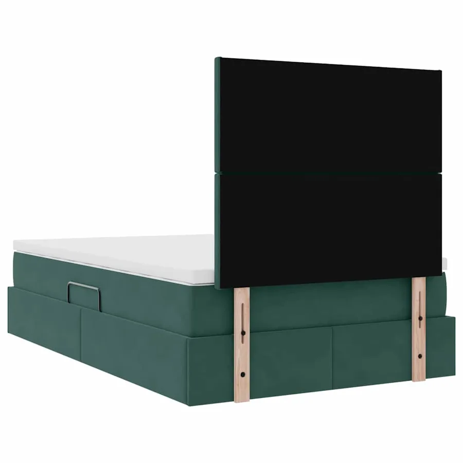 Lit de rangement LED avec matelas Vert foncé 120 x 190 cm - 12
