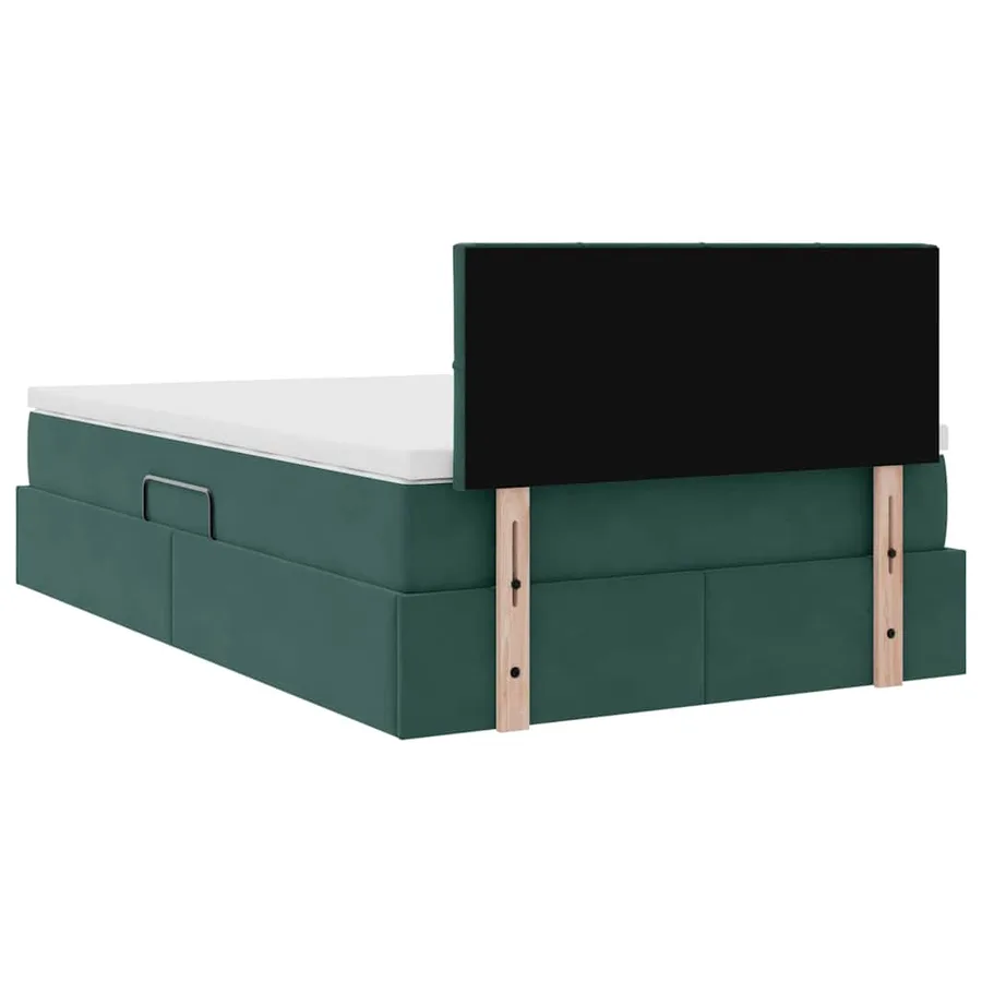 Lit de rangement LED avec matelas Vert foncé 120 x 190 cm - 12
