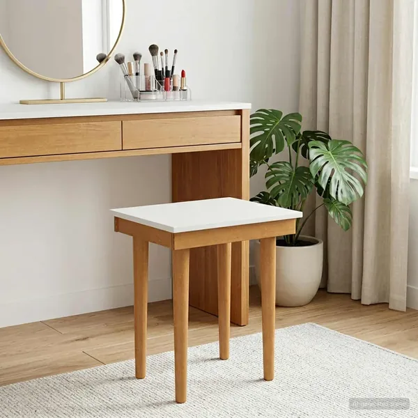 Tabouret de coiffeuse FAUSKE Blanc 40 x 33 x 45 cm
