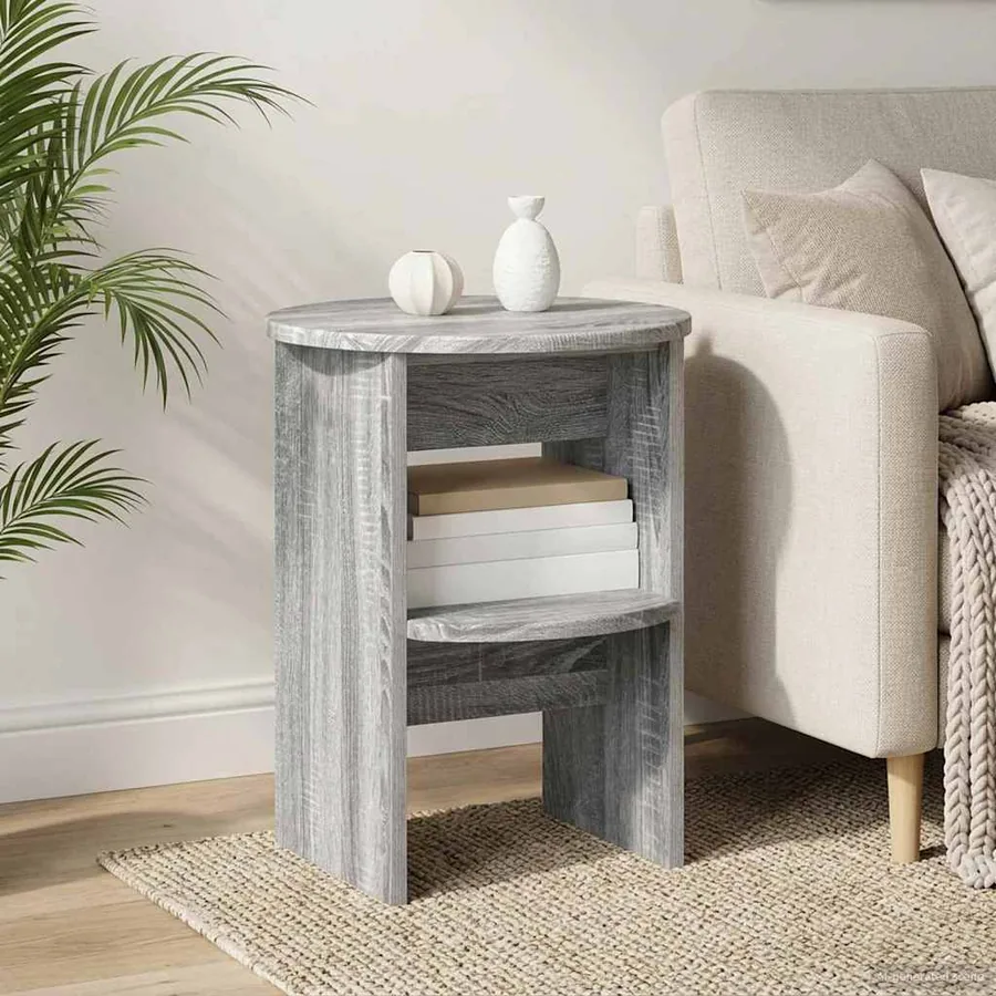 Meuble d'appoint 2 pcs Gris Sonoma Ø40 x 50 cm