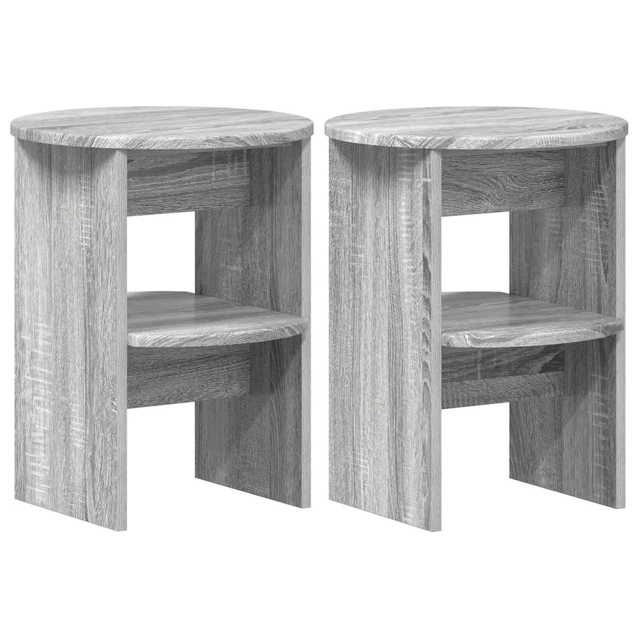 Meuble d'appoint 2 pcs Gris Sonoma Ø40 x 50 cm - 2