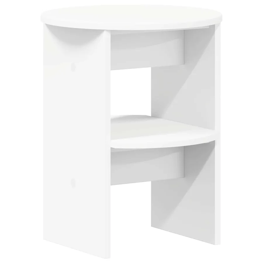 Meuble d'appoint 2 pcs Blanc Ø40 x 50 cm Bois d’ingénierie - 5