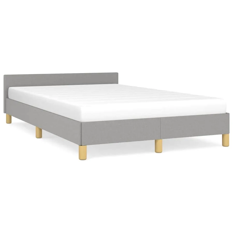 Cadre de lit sans matelas gris clair 120x200 cm tissu - 2