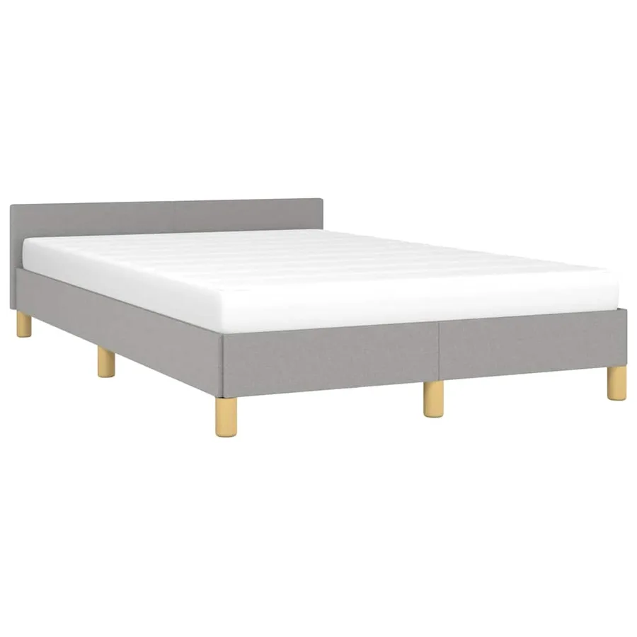 Cadre de lit sans matelas gris clair 120x200 cm tissu - 3