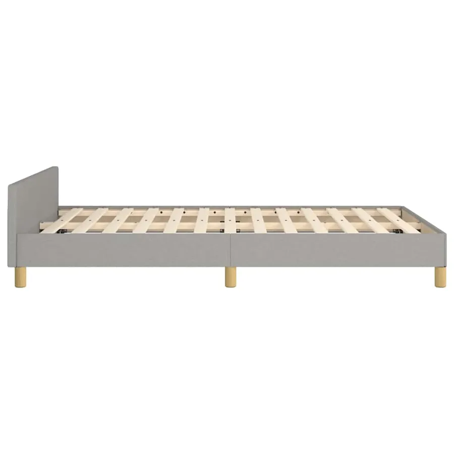 Cadre de lit sans matelas gris clair 120x200 cm tissu - 6