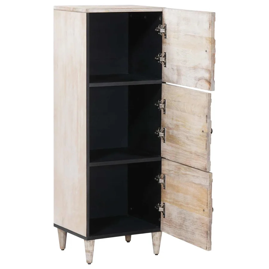 Buffet Haut Blanc 40 x 33,5 x 110 cm Bois de mangue massif - 2