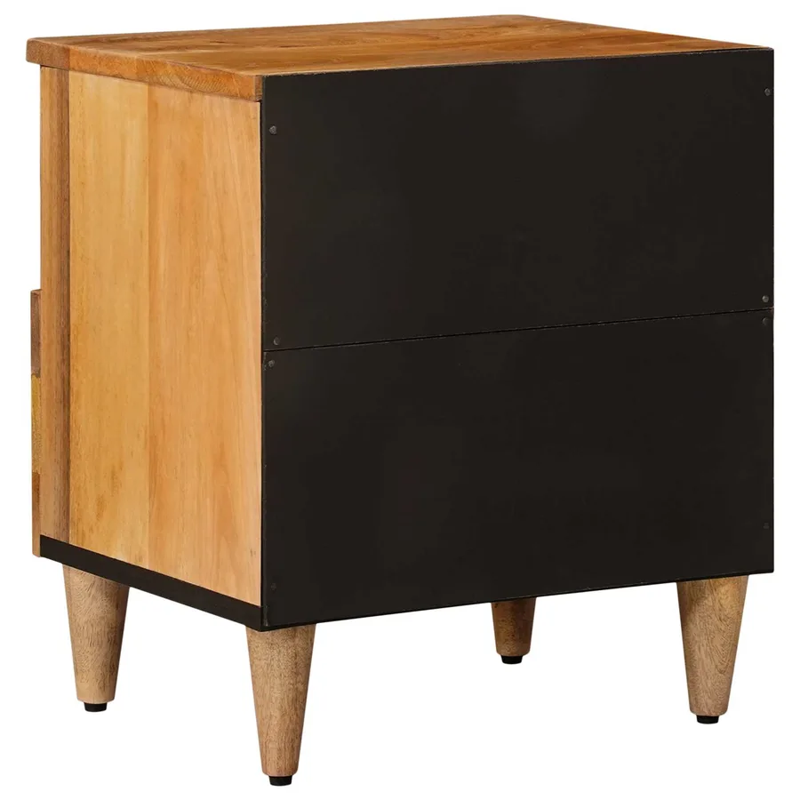 Cabinet de chevet avec tiroir 2 pcs Naturel 40 x 33 x 46 cm - 5
