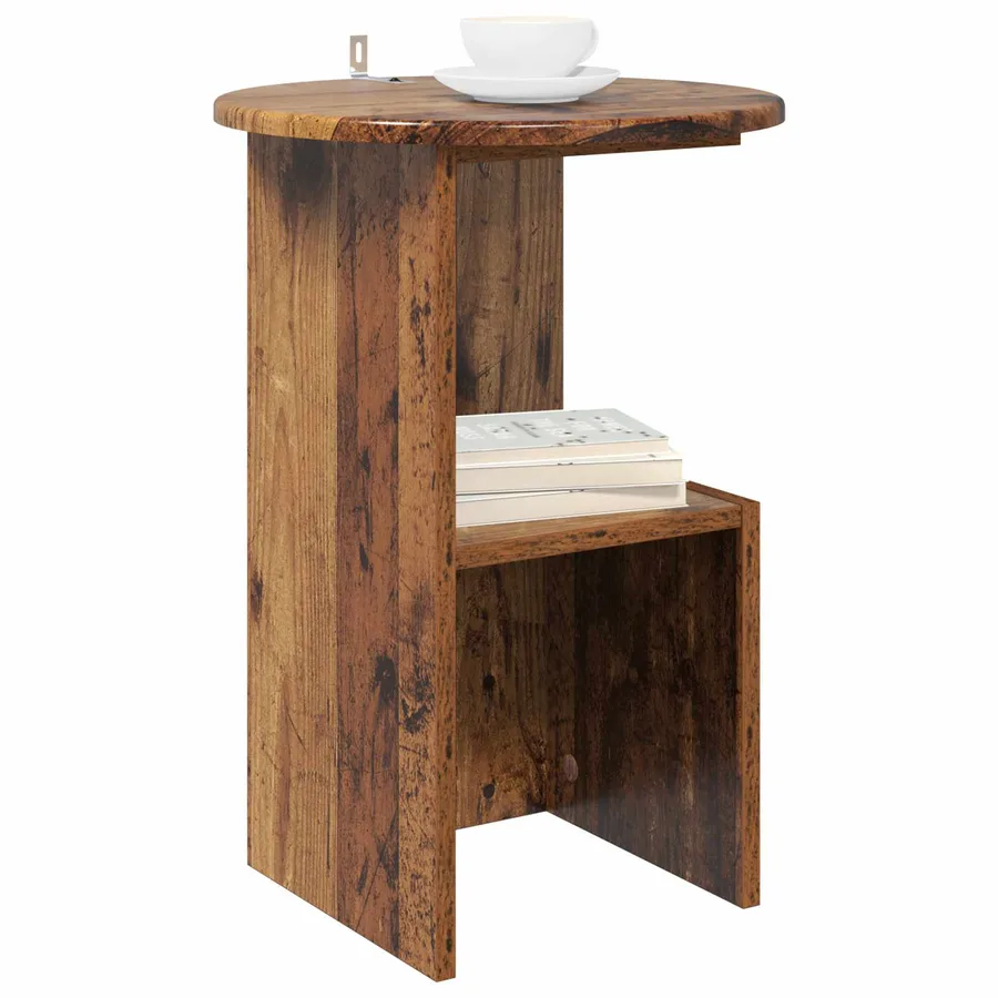 Table d'appoint Bois ancien Ø 39,5 x 55 cm Bois d'ingénierie - 3