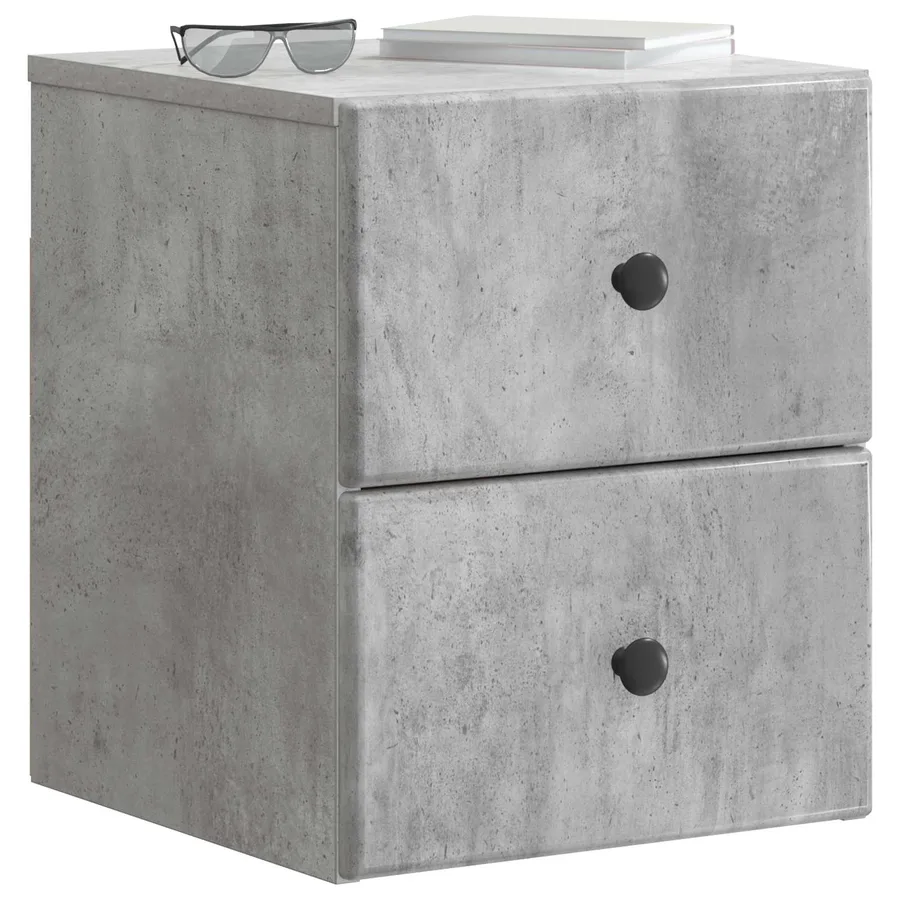 Cabinet de chevet mural 2 pcs Gris béton 34,5 x 33 x 40 cm - 3