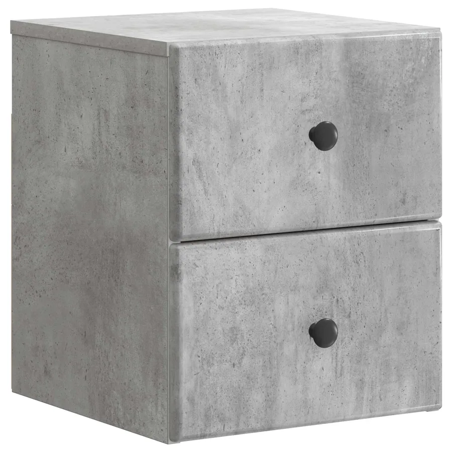 Cabinet de chevet mural 2 pcs Gris béton 34,5 x 33 x 40 cm - 5