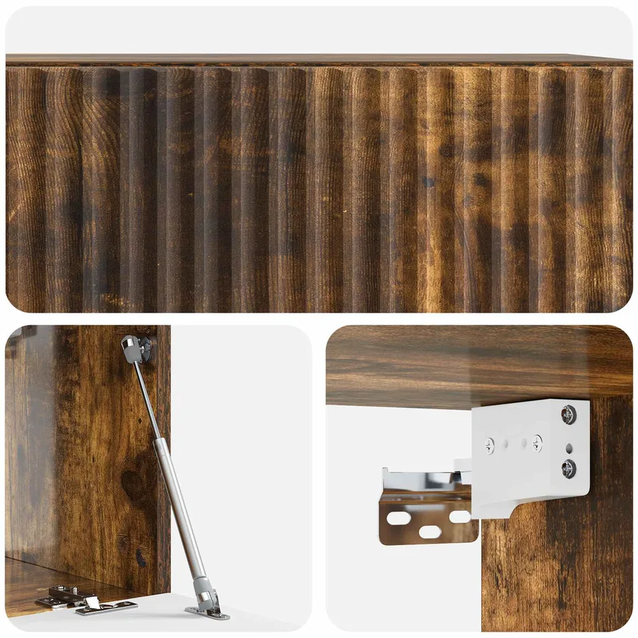 Meuble TV mural Chêne fumé 59,5 x 31 x 30 cm Bois d'ingénierie - 9