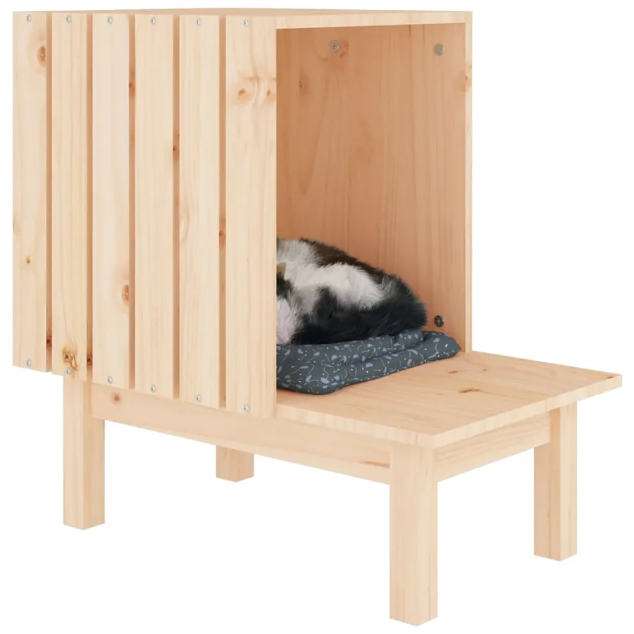 Maison pour chat 60x36x60 cm Bois de pin massif - 4