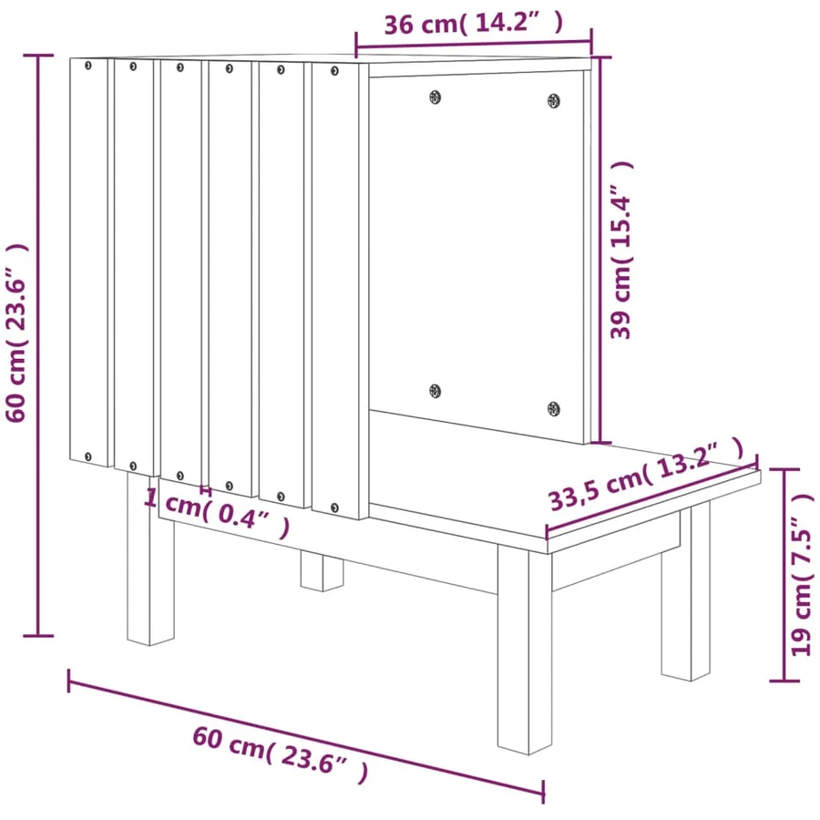 Maison pour chat 60x36x60 cm Bois de pin massif - 8