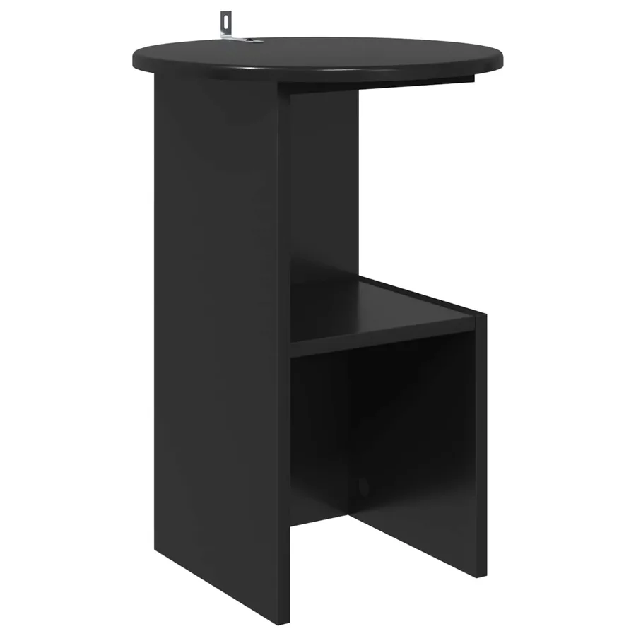 Table d'appoint Chêne noir Ø 39,5 x 55 cm Bois d'ingénierie - 2
