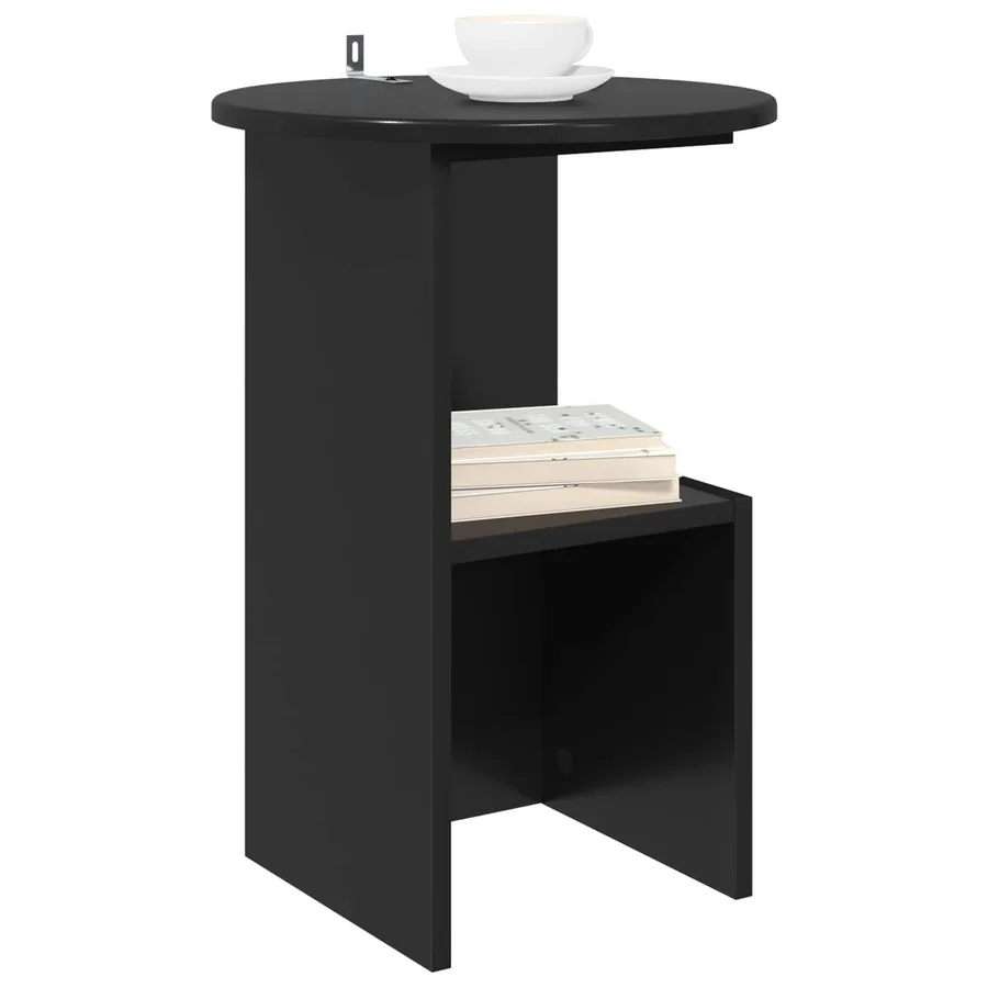 Table d'appoint Chêne noir Ø 39,5 x 55 cm Bois d'ingénierie - 3