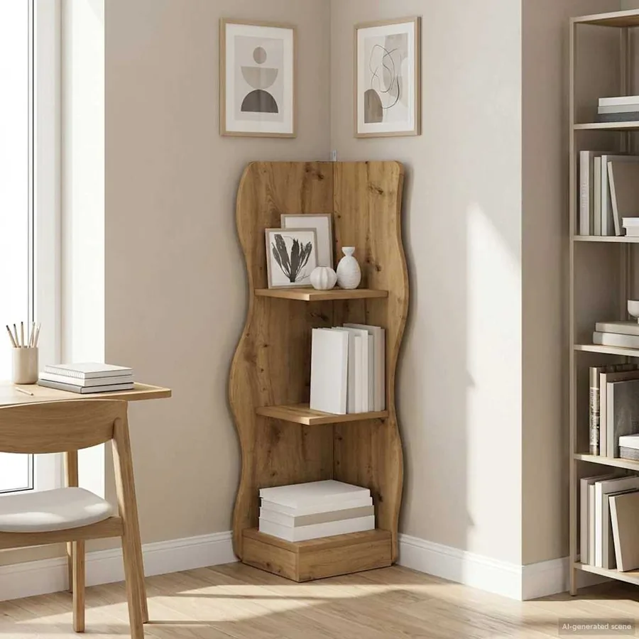 Étagère d'angle Chêne artisanal 34 x 33 x 102 cm