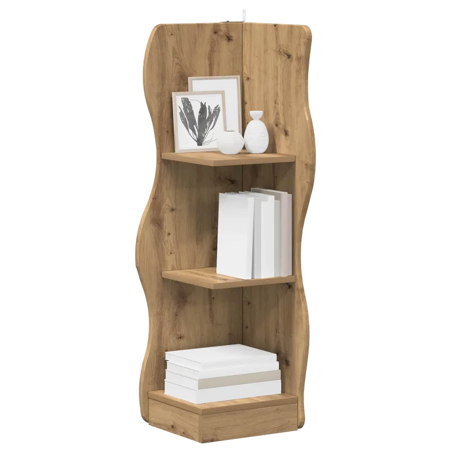 Étagère d'angle Chêne artisanal 34 x 33 x 102 cm - 3