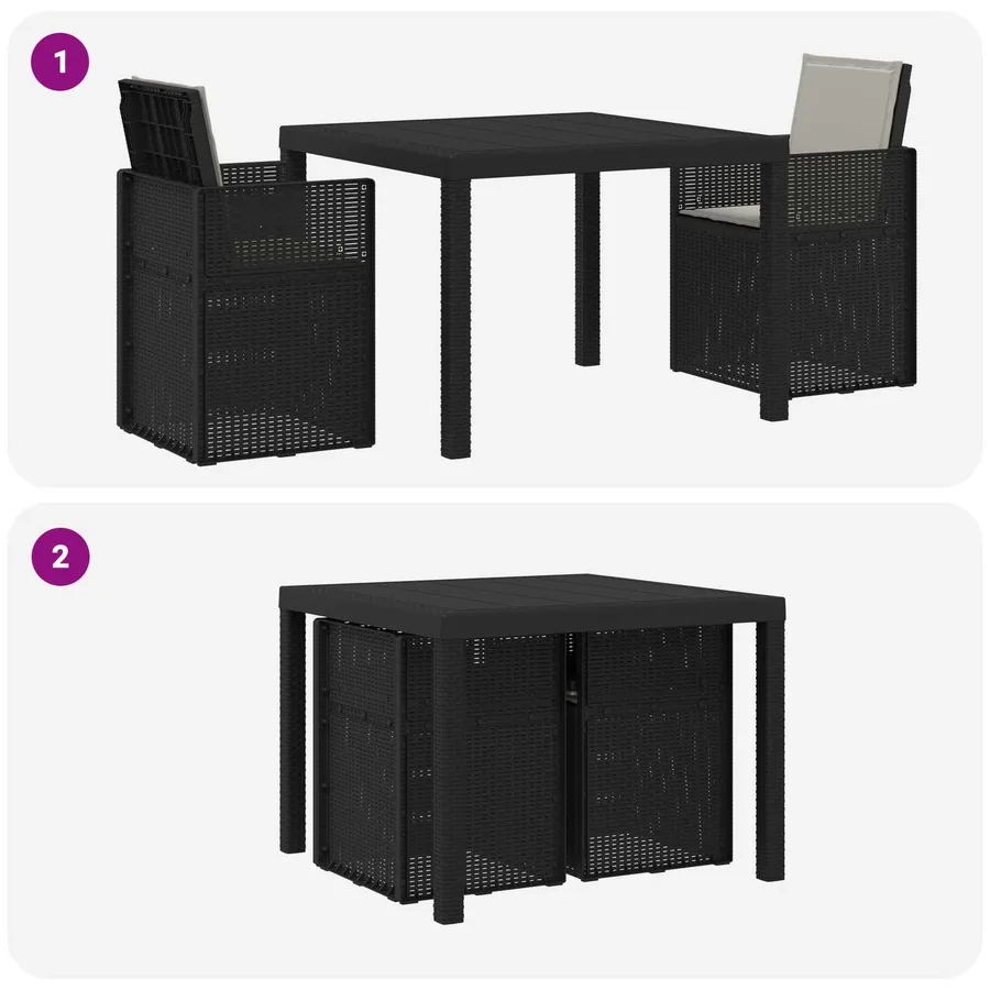 Ensemble de salle à manger pour jardin avec coussin 3 pcs PP - 10