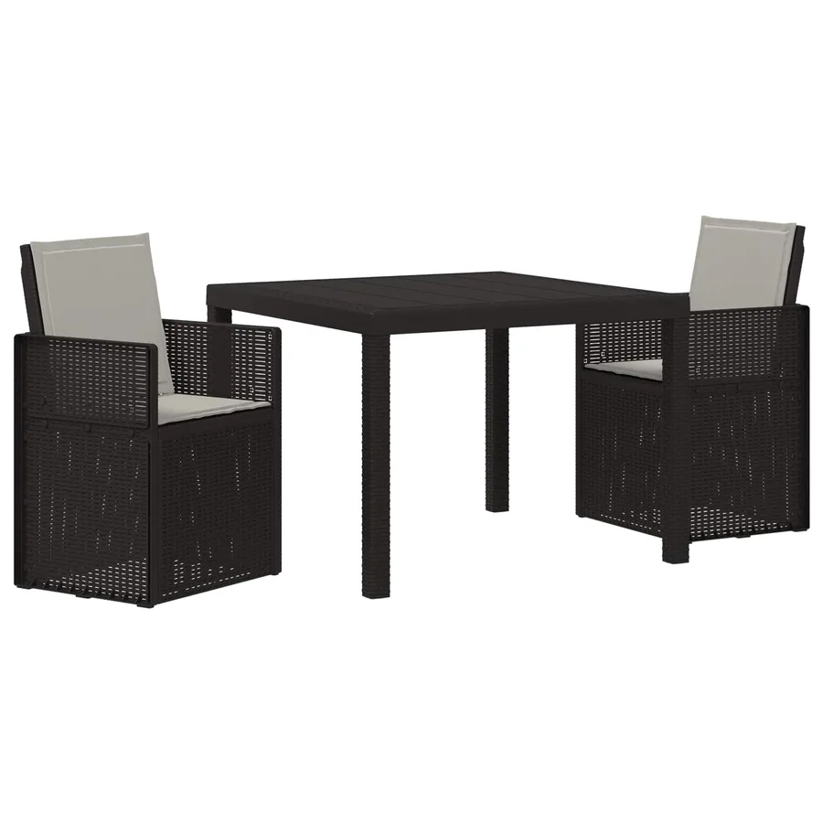 Ensemble de salle à manger pour jardin avec coussin 3 pcs PP - 2