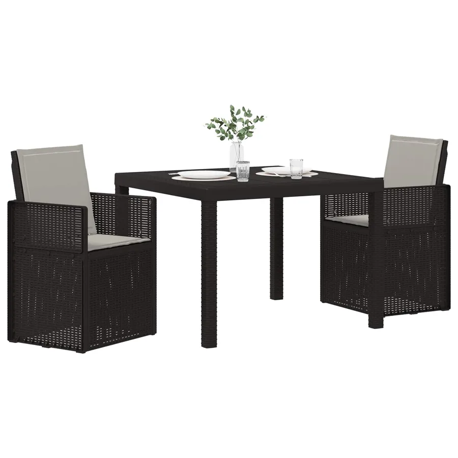 Ensemble de salle à manger pour jardin avec coussin 3 pcs PP - 3