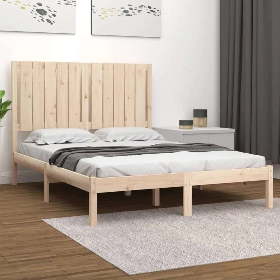 Cadre de lit sans matelas 120x190 cm bois massif