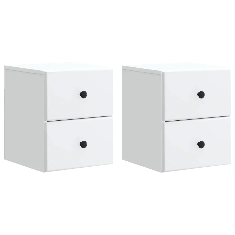 Cabinet de chevet mural 2 pcs Blanc 34,5 x 33 x 40 cm - 2