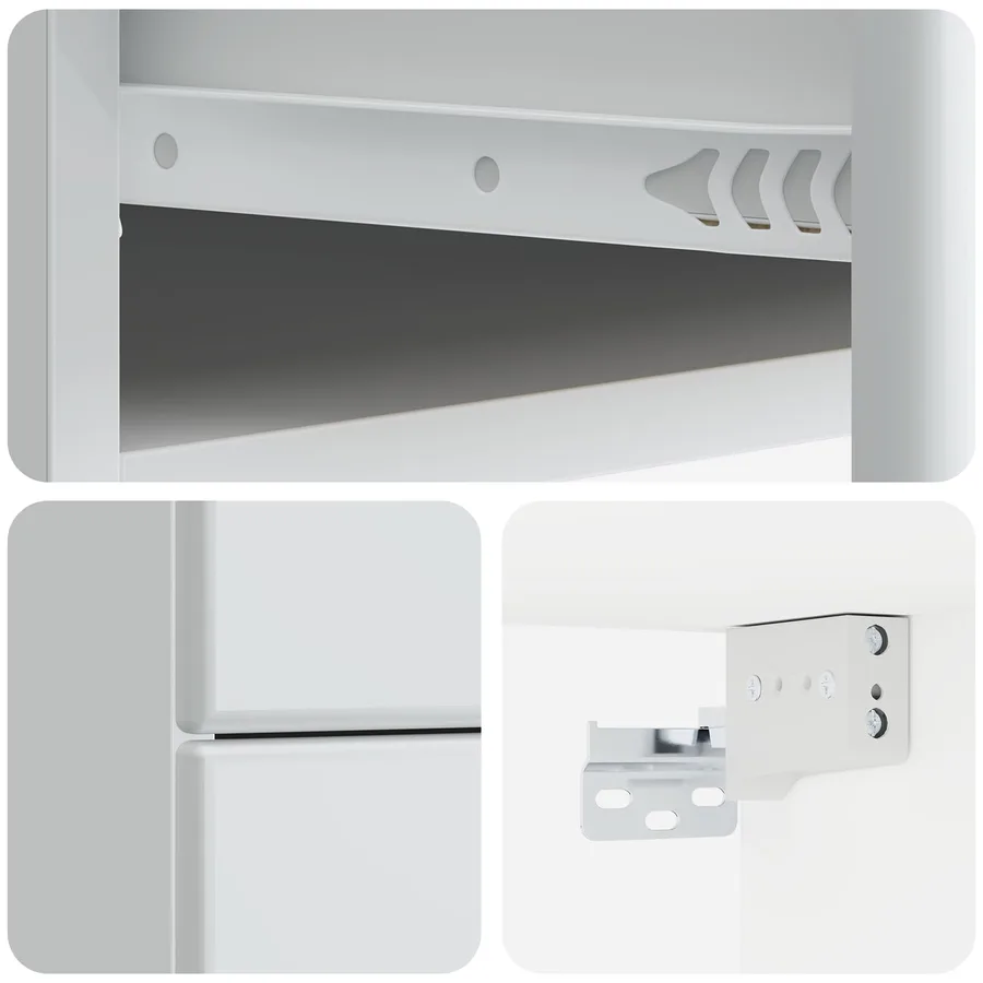 Cabinet de chevet mural 2 pcs Blanc 34,5 x 33 x 40 cm - 8