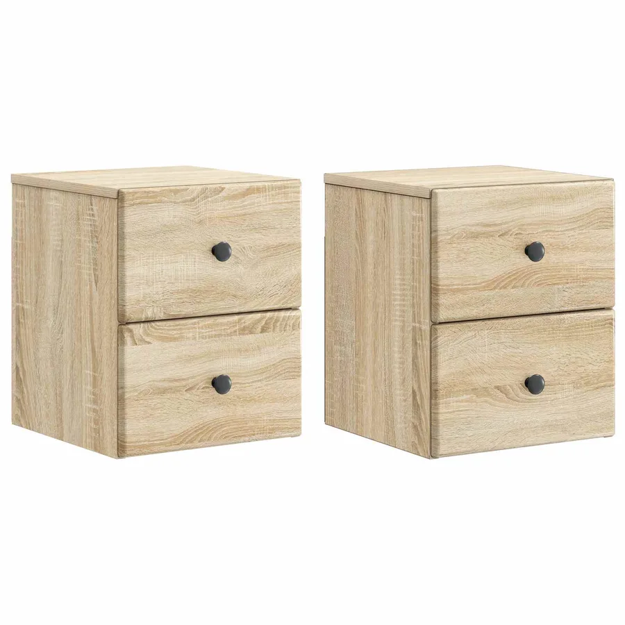 Cabinet de chevet mural 2 pcs Chêne Sonoma 34,5 x 33 x 40 cm - 2