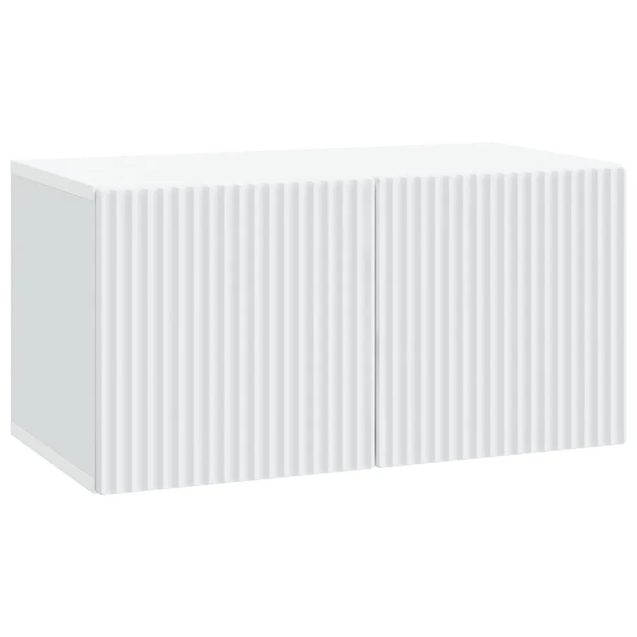 Meuble TV mural Blanc 59,5 x 31 x 30 cm Bois d'ingénierie - 2