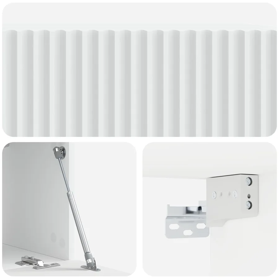 Meuble TV mural Blanc 59,5 x 31 x 30 cm Bois d'ingénierie - 9