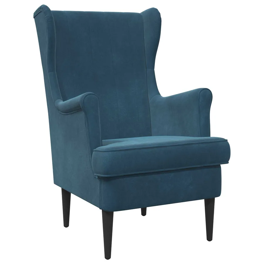 Fauteuil Bleu Velours - 2
