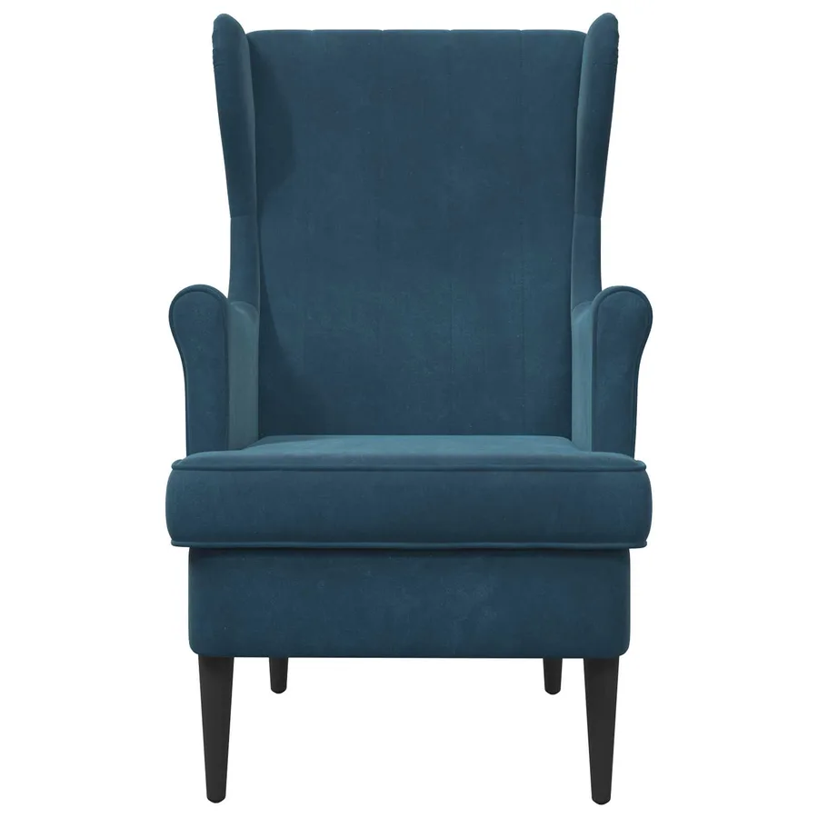 Fauteuil Bleu Velours - 4